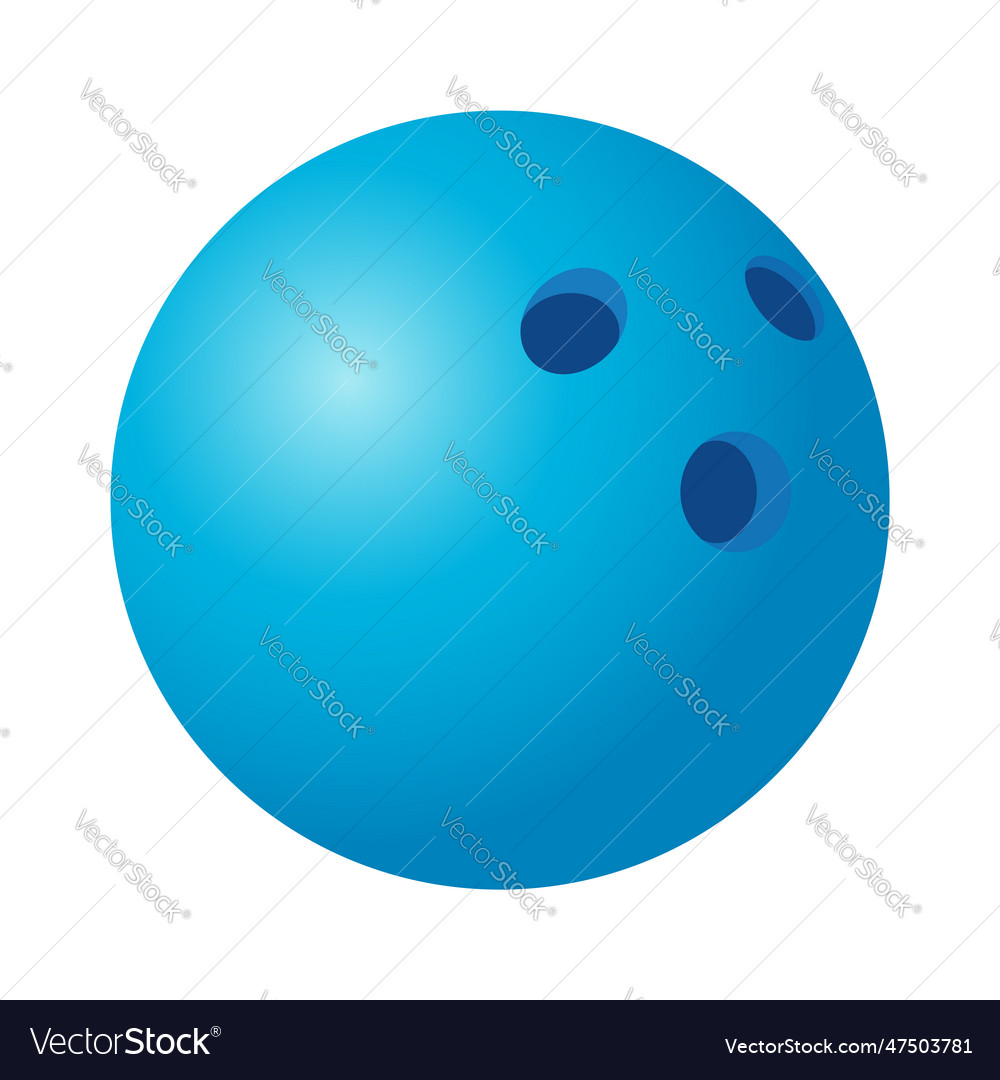 Bowling ball shiny blue isolated Royalty Free Vector Image
