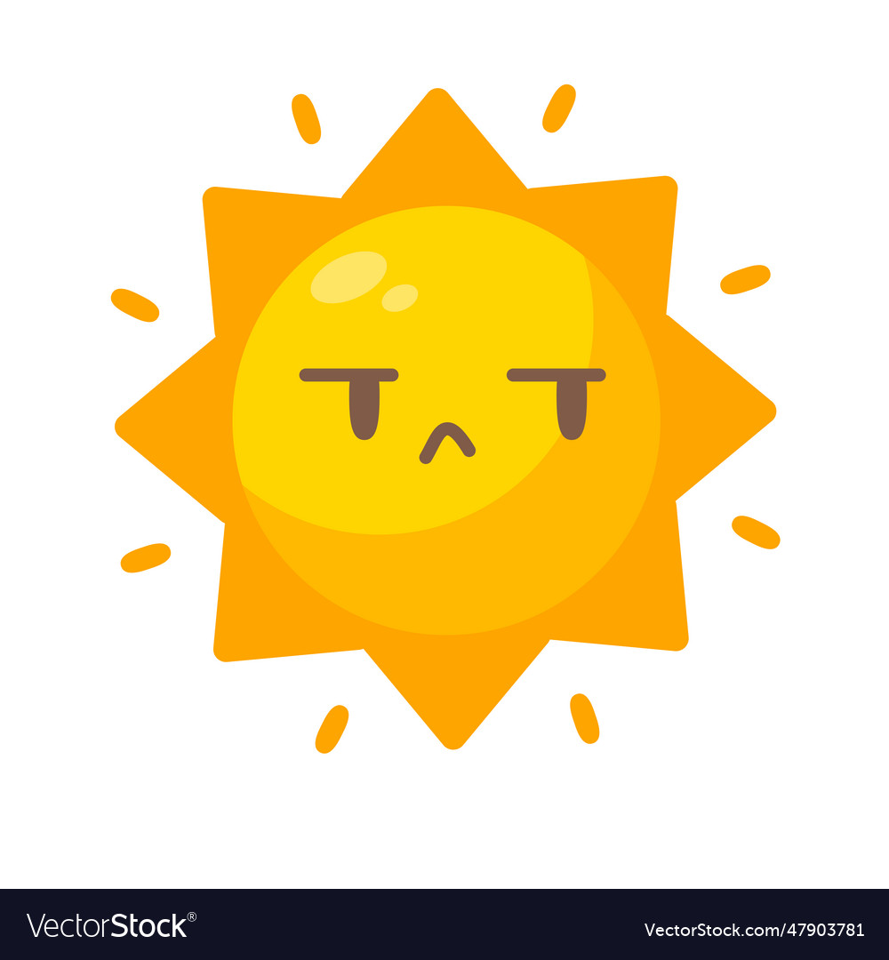 Cartoon sun with cute faces for children