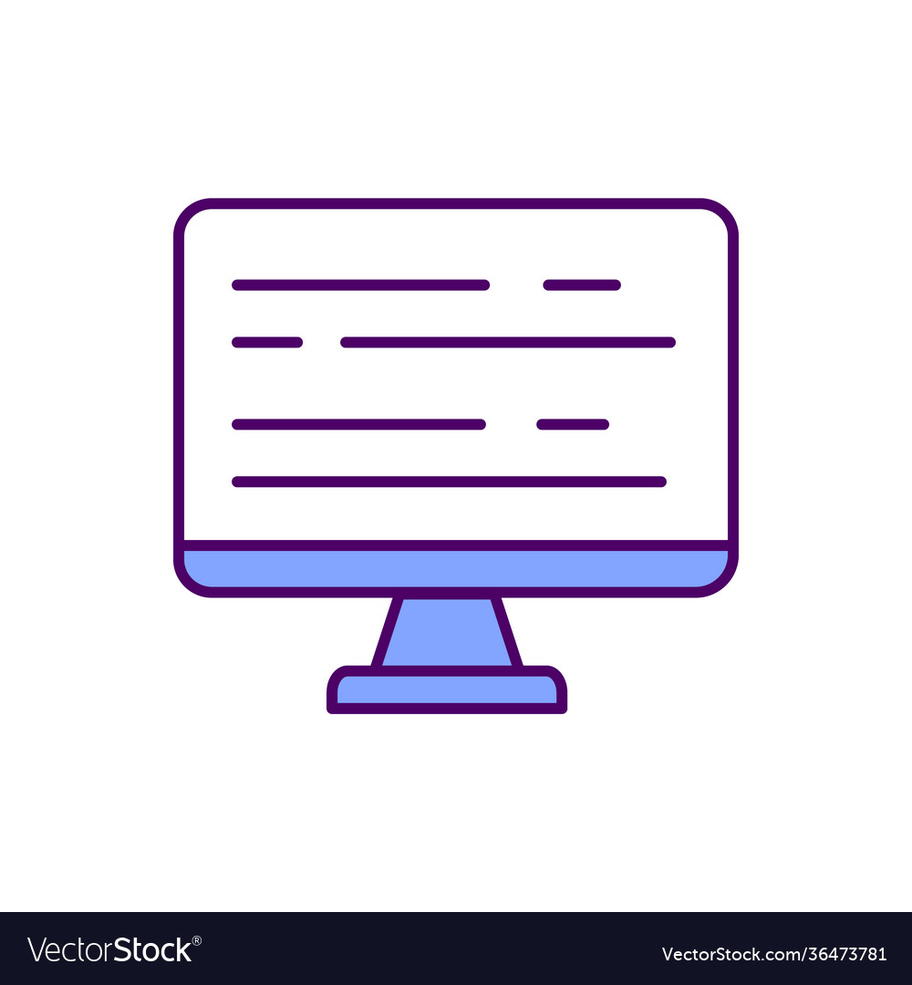 Computer screen with text rgb color icon Vector Image
