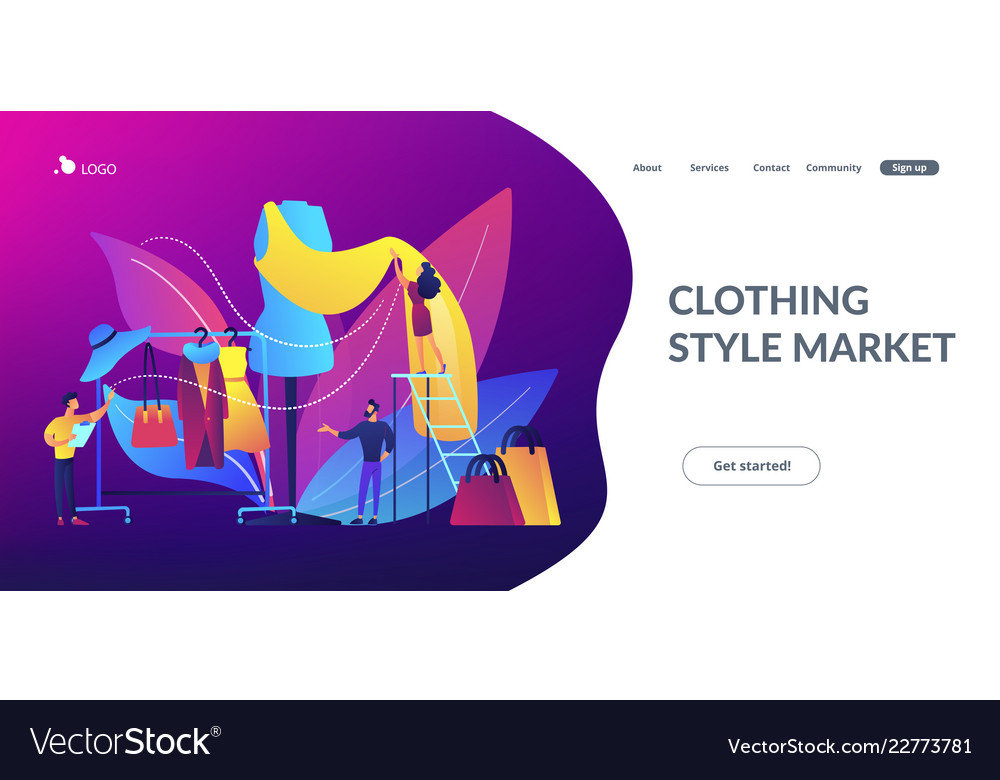 Fashion industry concept landing page