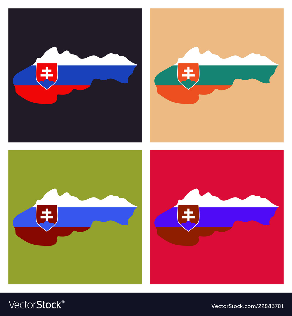 Flag map of slovakia