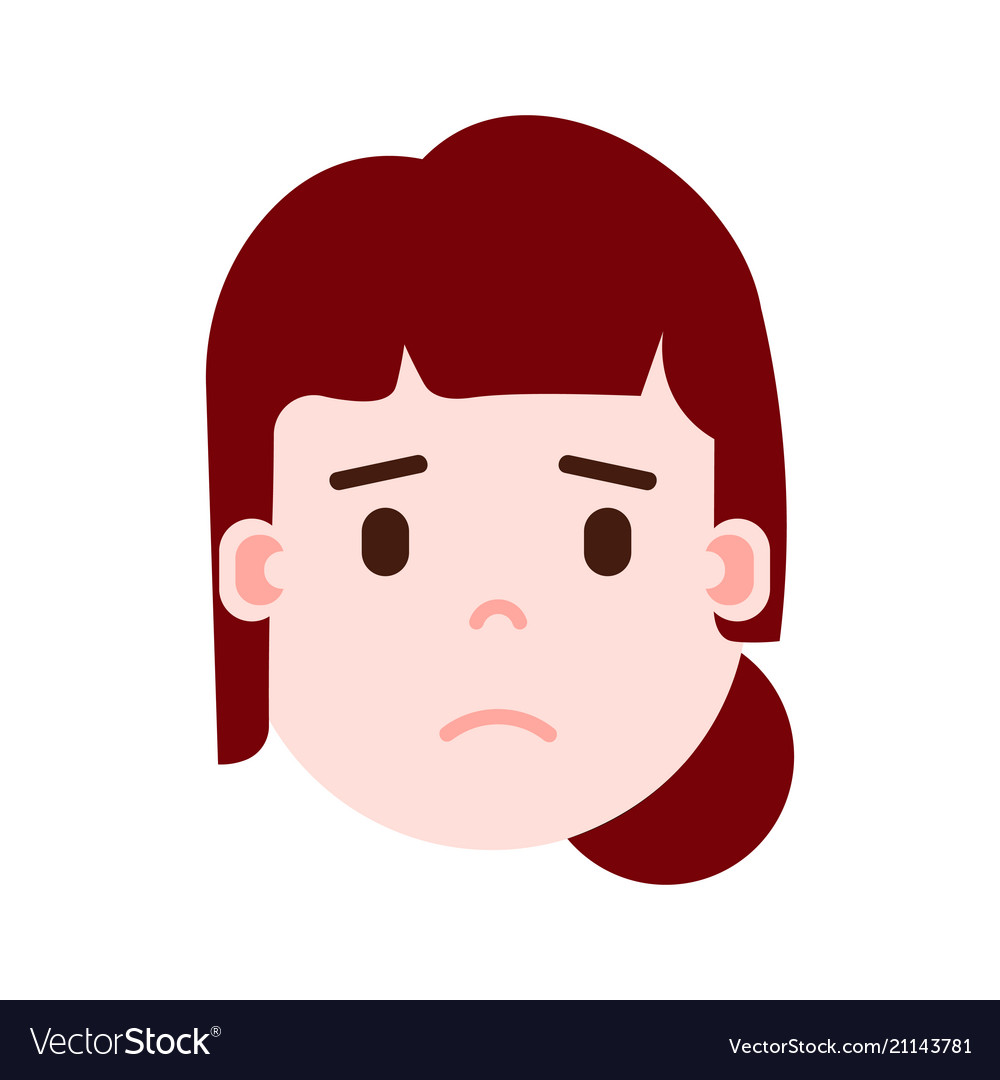 Girl head emoji with facial emotions avatar