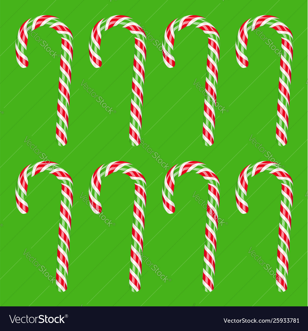 High detailed red and green candy cane Royalty Free Vector