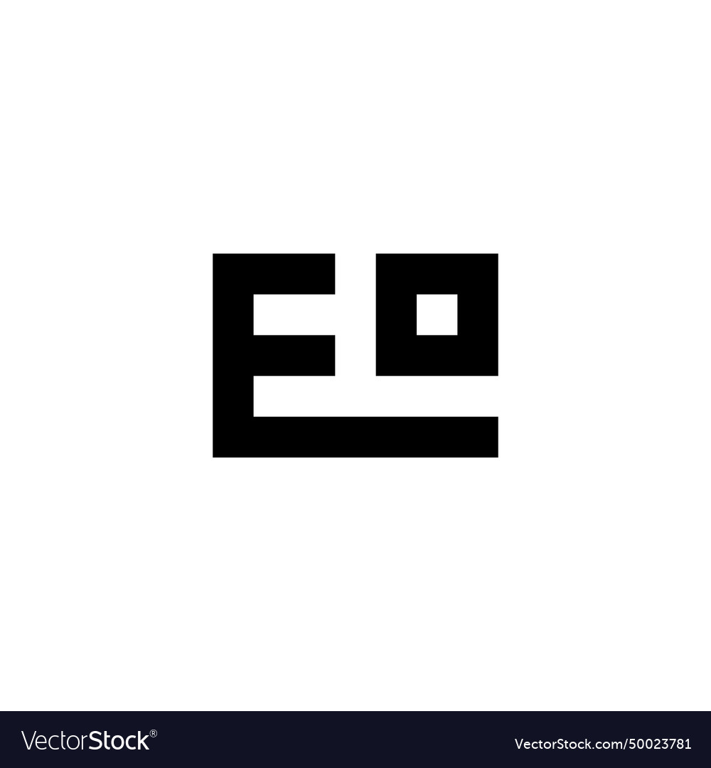 Letter eo square geometric symbol simple logo Vector Image