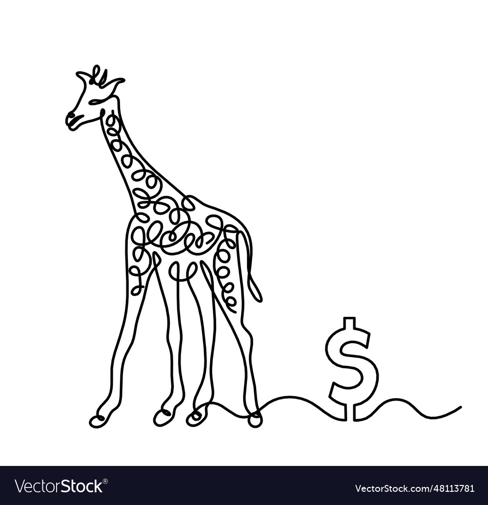 Silhouette of abstract giraffe with dollar Vector Image