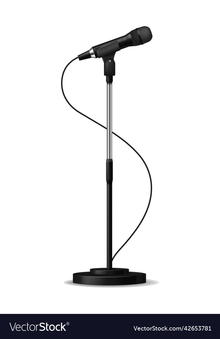 Standing microphone realistic stage mic concert Vector Image