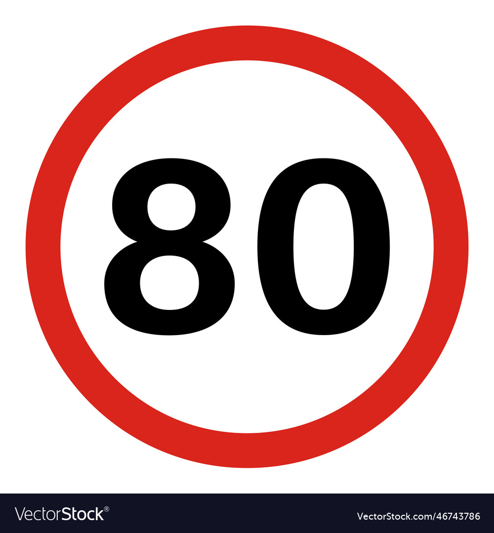80-speed-limit-sign-isolated-on-white-royalty-free-vector