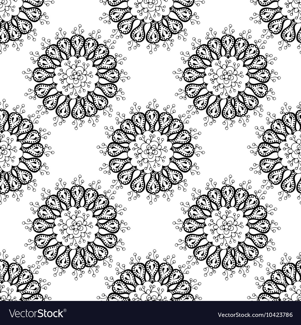 Black and white floral patterned background