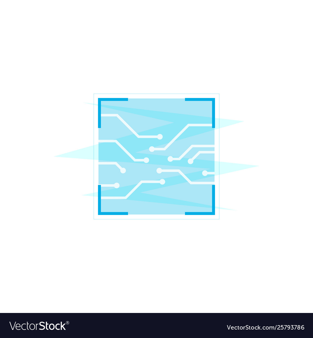 Blue circuit board icon