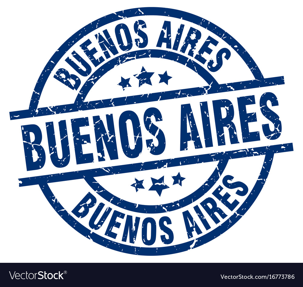 Buenos aires blue round grunge stamp