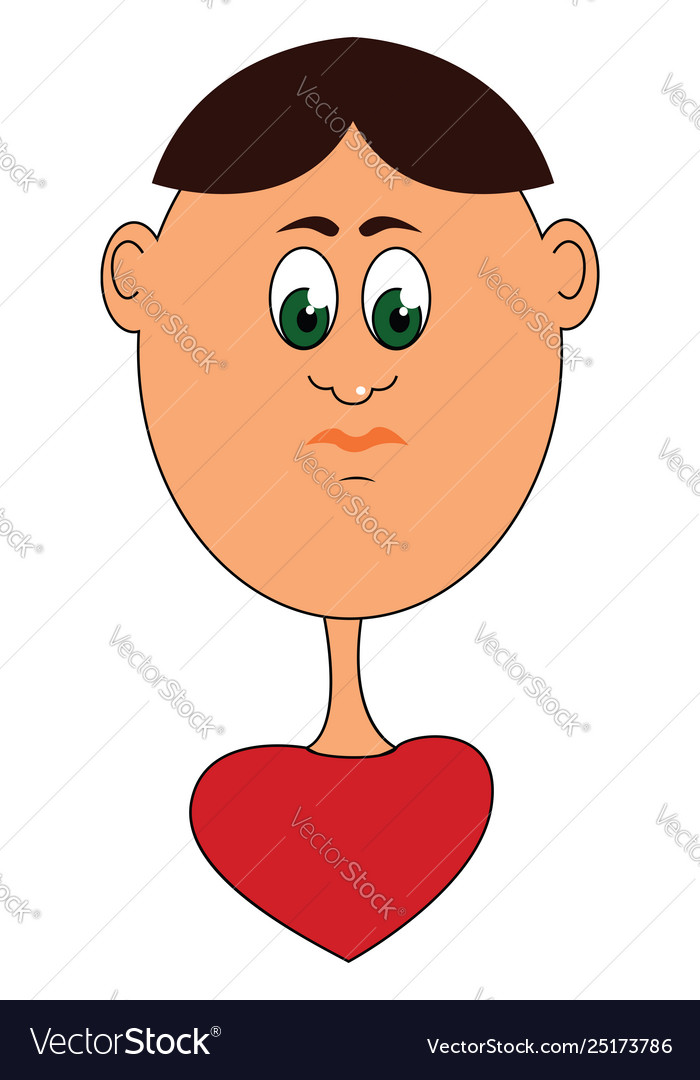 Cartoon funny boy with a heart-shaped red body Vector Image Cartoon funny boy with a heart-shaped red body Vector Image