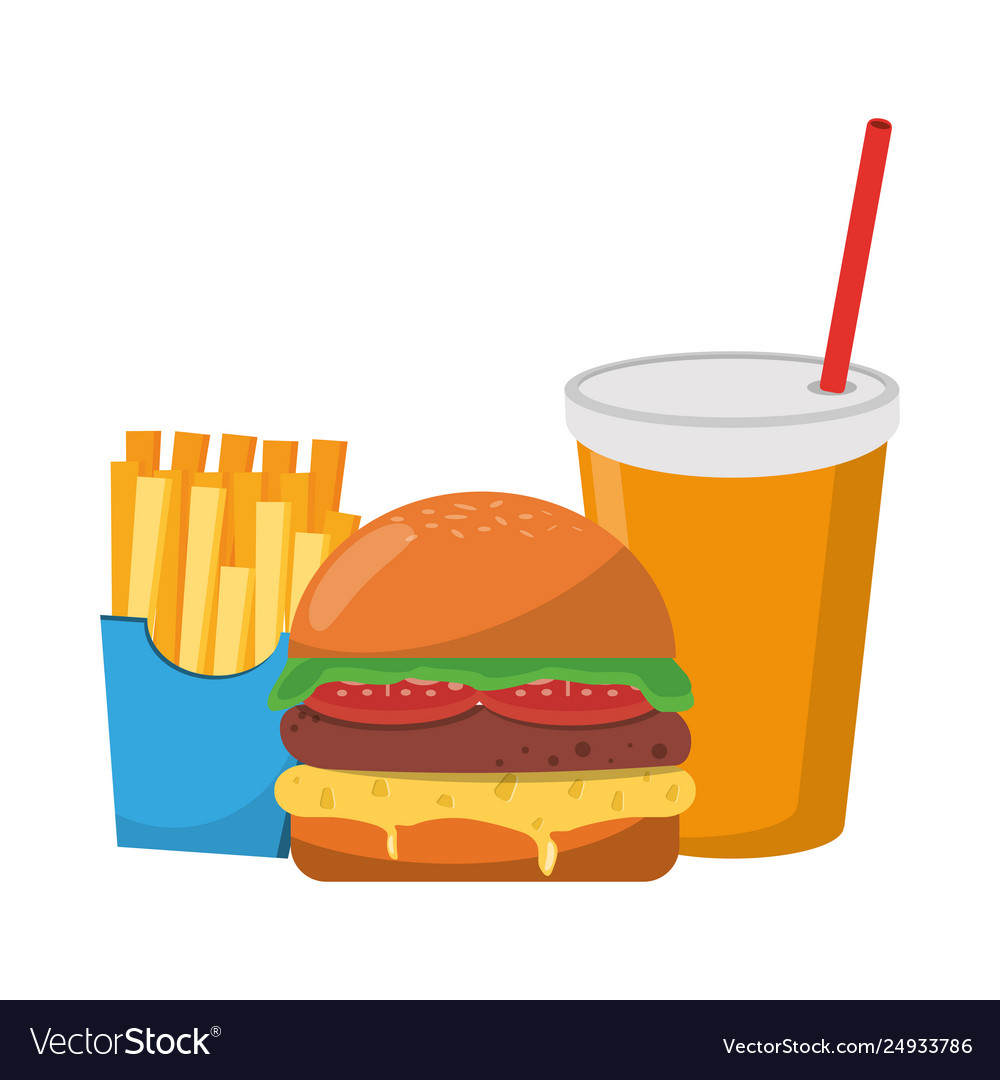 Fast food delicious Royalty Free Vector Image - VectorStock