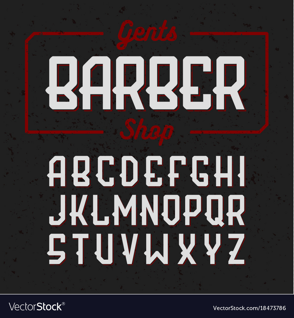 Gentlemans barber shop vintage style font