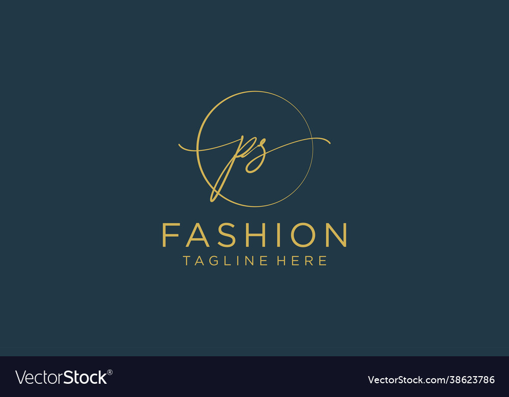 Initial ps feminine logo beauty monogram