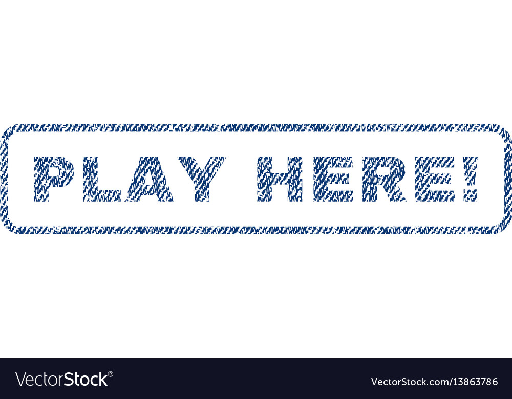 Play here exclamation textile stamp