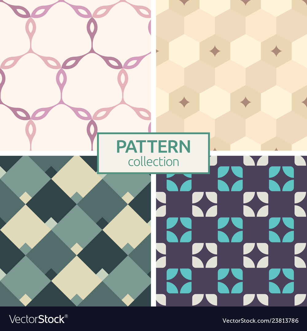 Set of four seamless patterns Royalty Free Vector Image