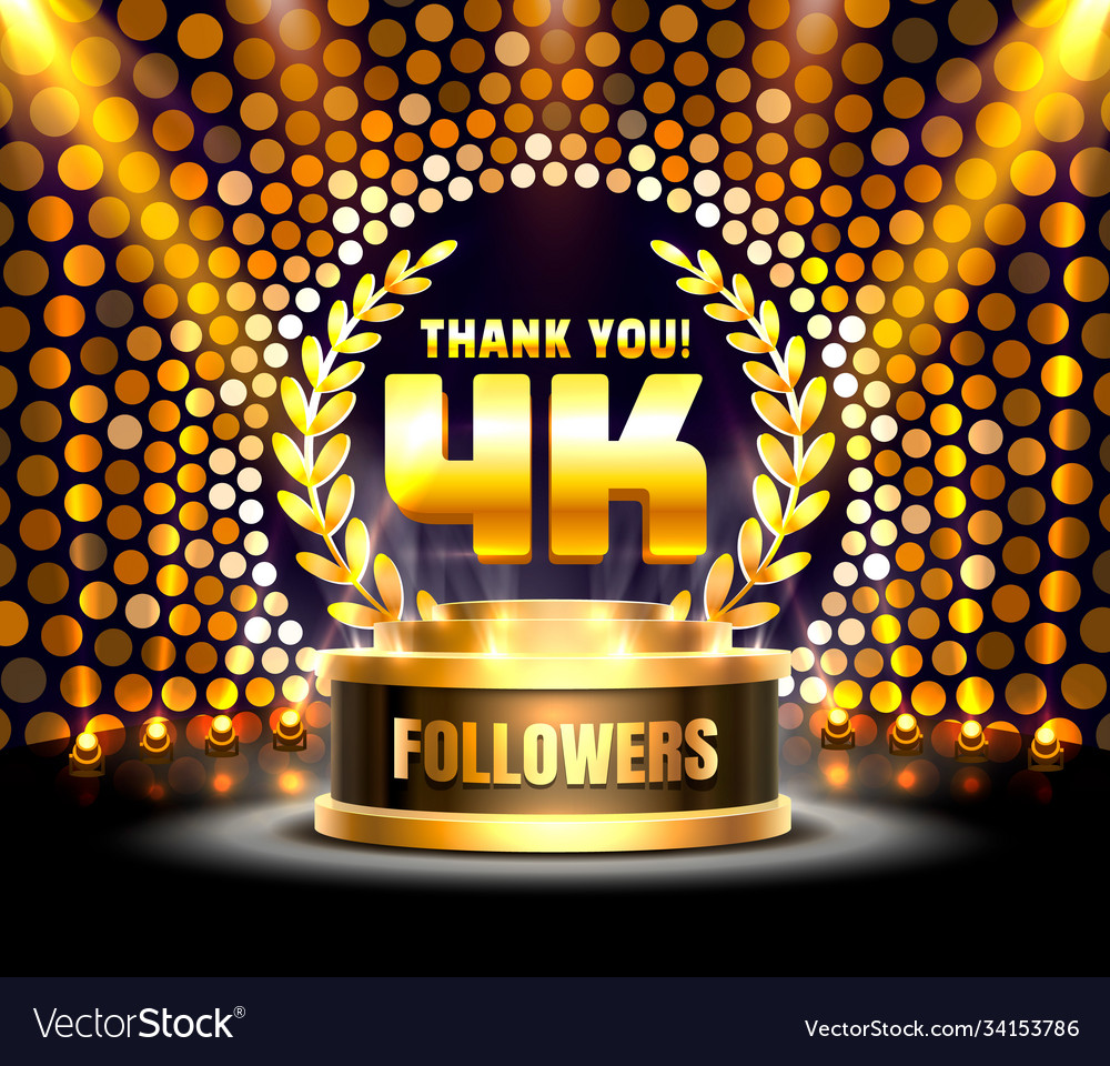 Thank you followers peoples 4k online social Vector Image