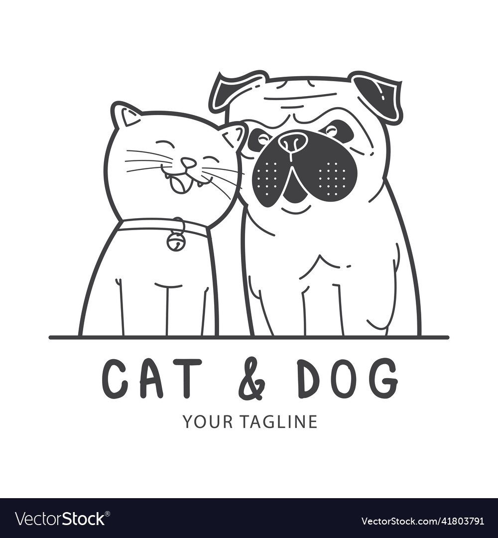 Cat and dog petshop logo