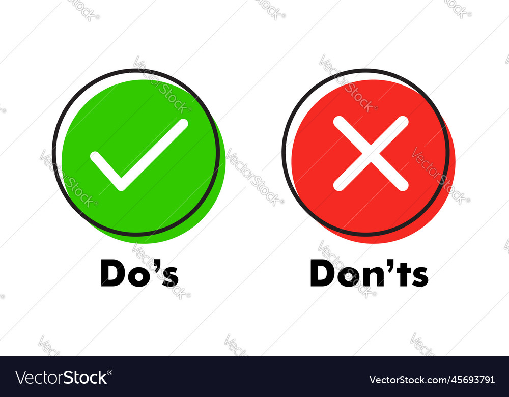 Dos and donts icon red green