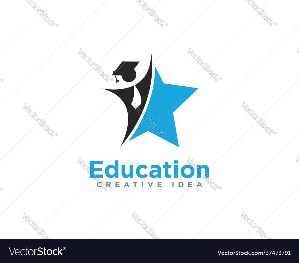 Education and graduation logo design Royalty Free Vector