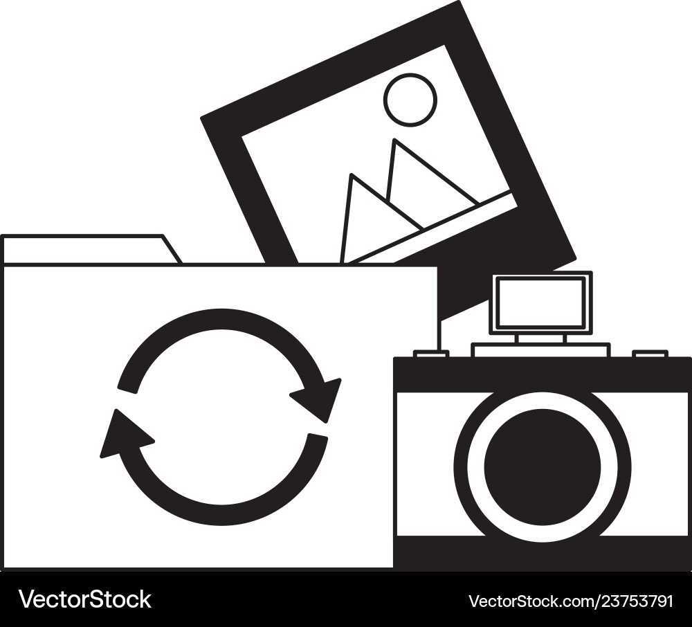 Folder picture camera reload Royalty Free Vector Image