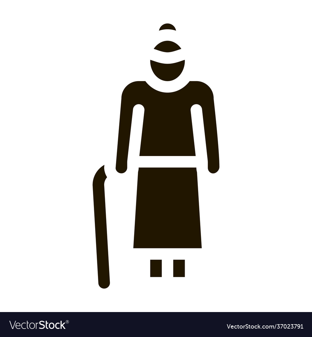 Alte Frau Stick icon glyph