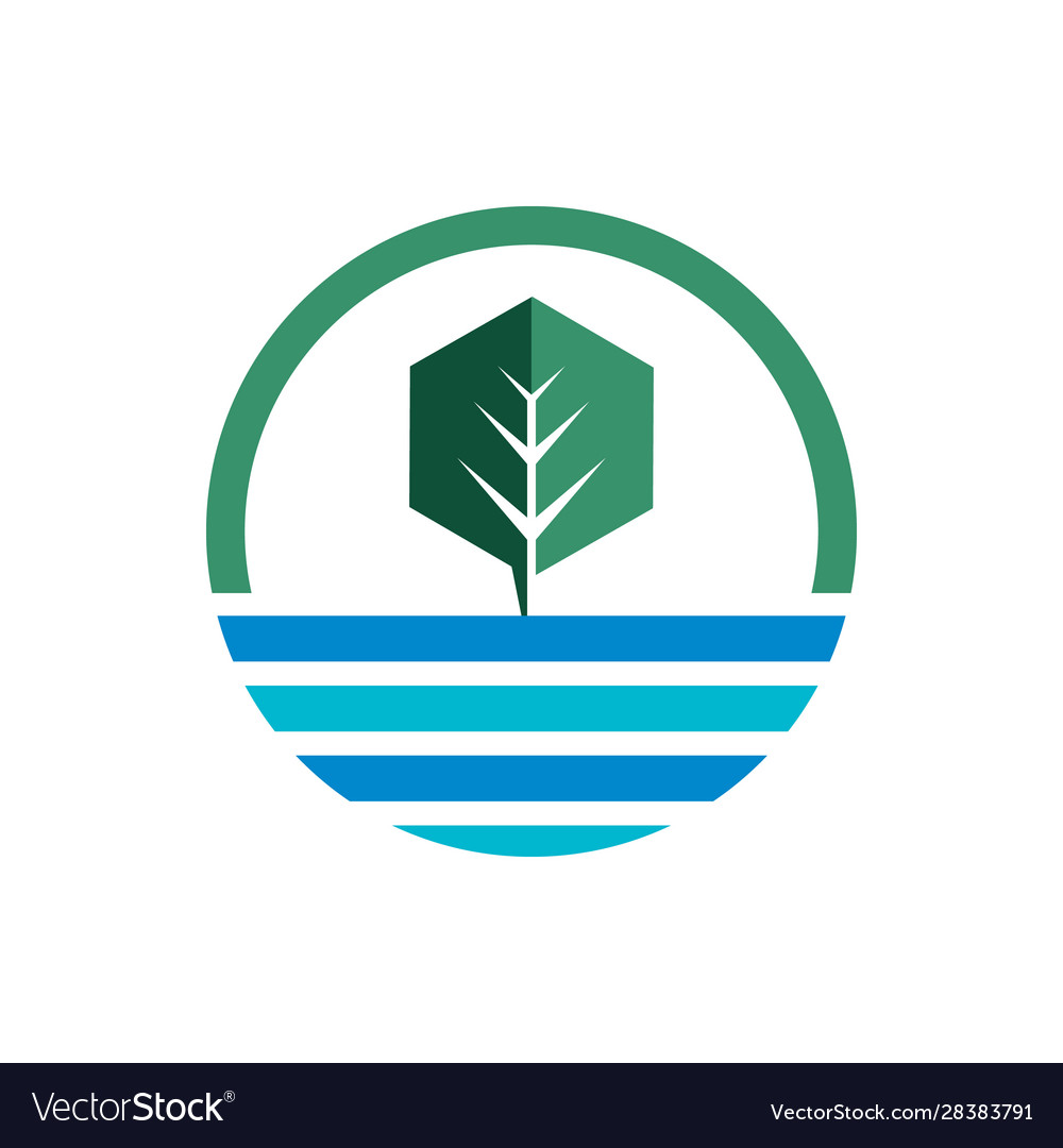 River tree logo design template Royalty Free Vector Image