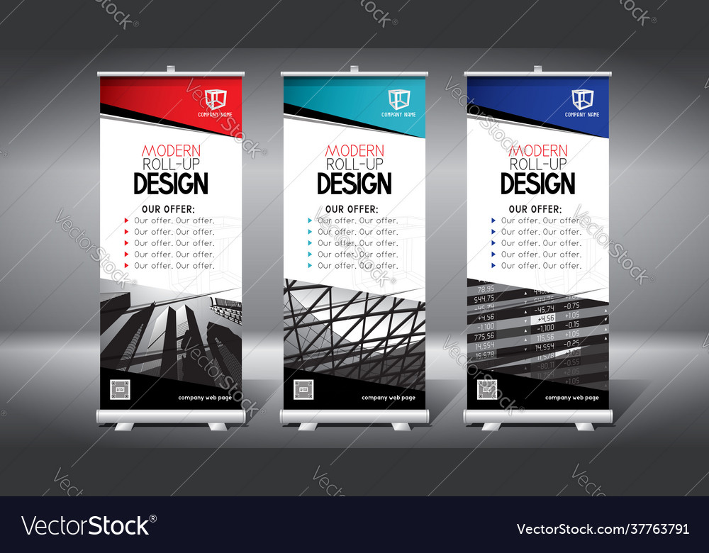 Roll-up template design 85x200 cm - modern office