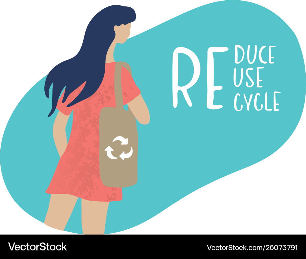 Waste management concept reduce reuse recycle Vector Image