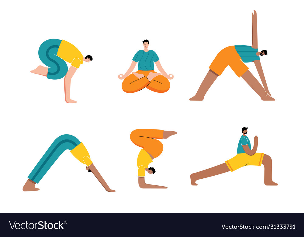 Yoga flat healthy lifestyle Royalty Free Vector Image