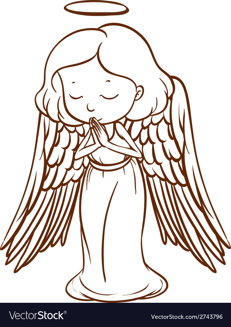 angel outline drawing