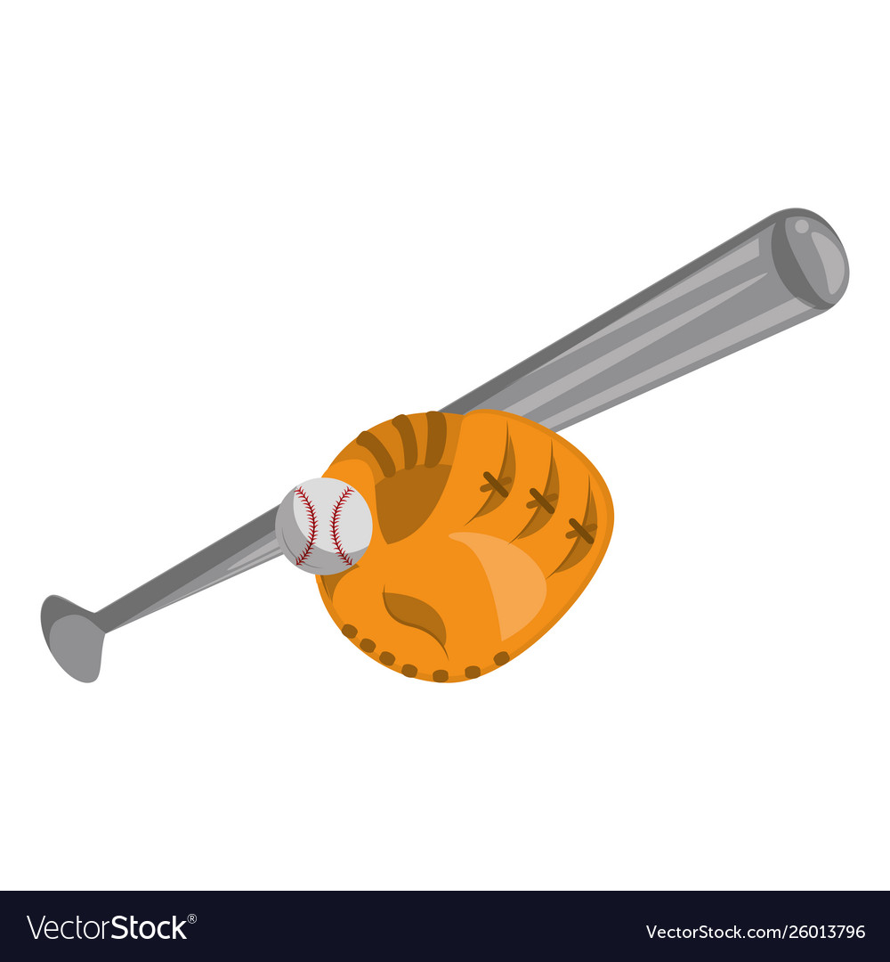 Baseball equipment elements icon cartoon