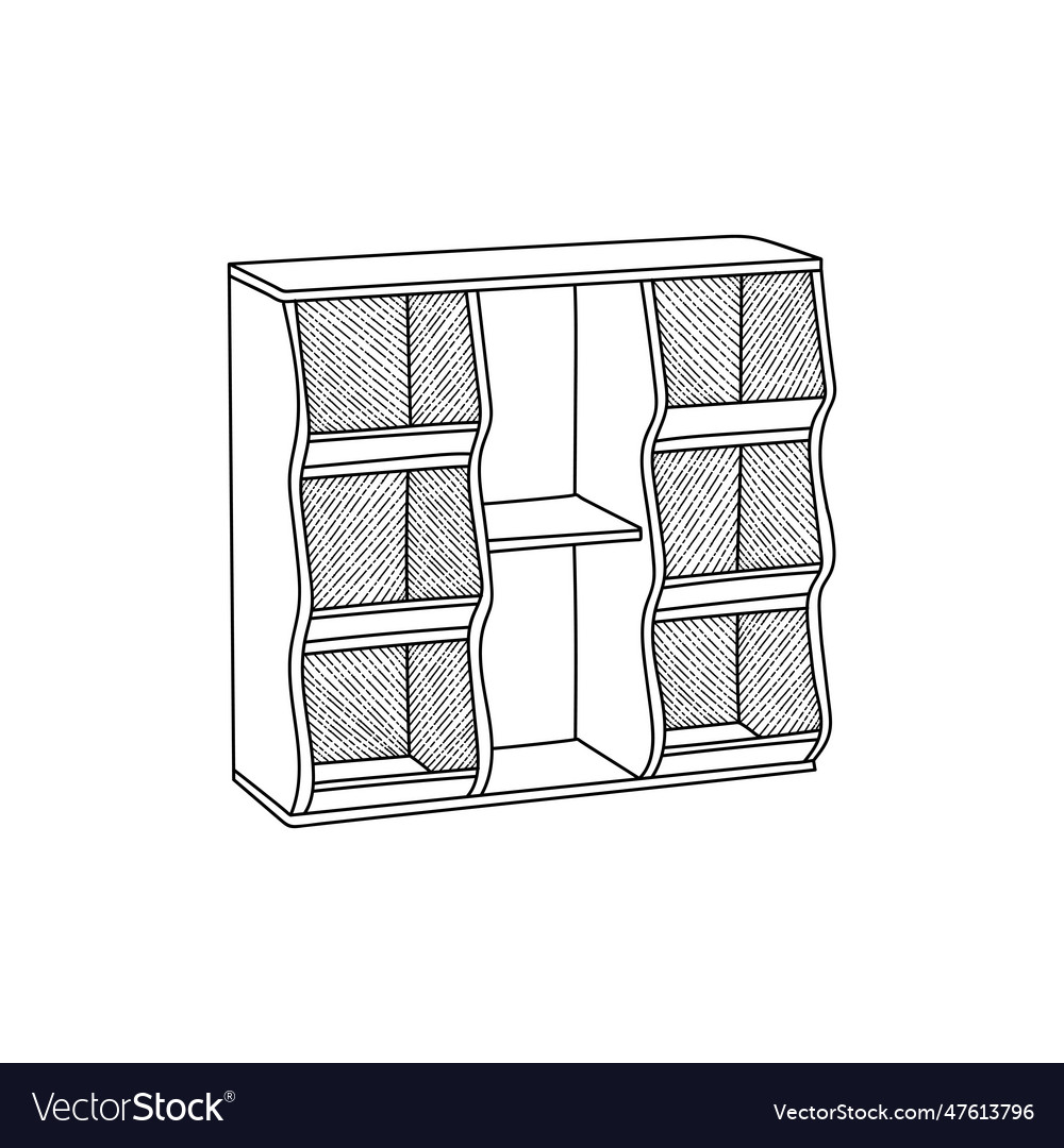 Cabinet interior design template icon line art