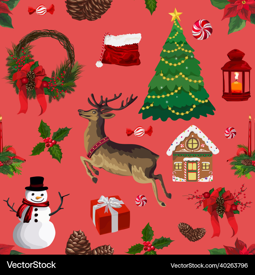 Christmas seamless pattern background Royalty Free Vector