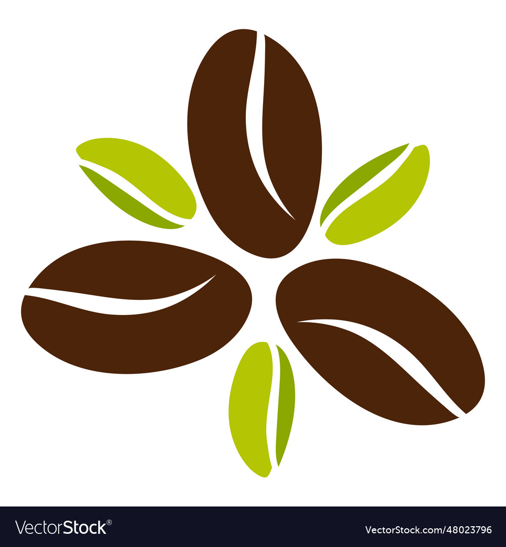 Coffee bean flower design Royalty Free Vector Image