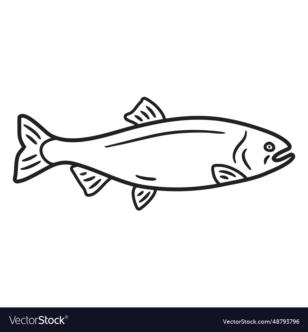 Doodle fish stroke Royalty Free Vector Image - VectorStock