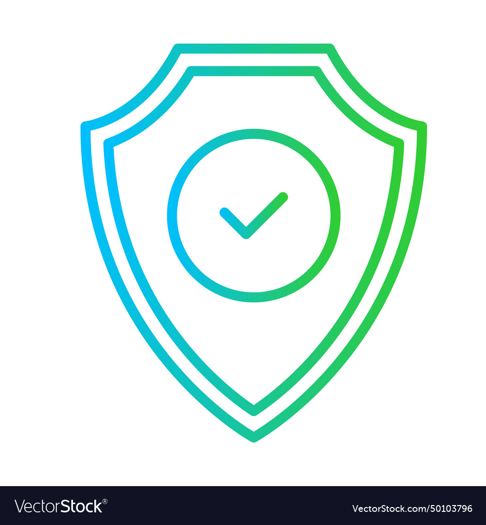 Security status icon with blue and green