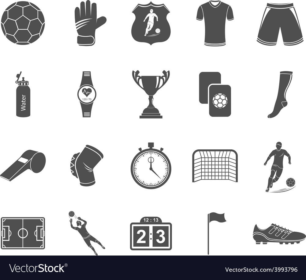 Set of icons football Royalty Free Vector Image