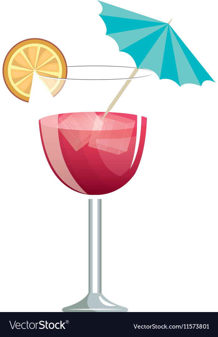 Delicious tropical cocktail isolated icon