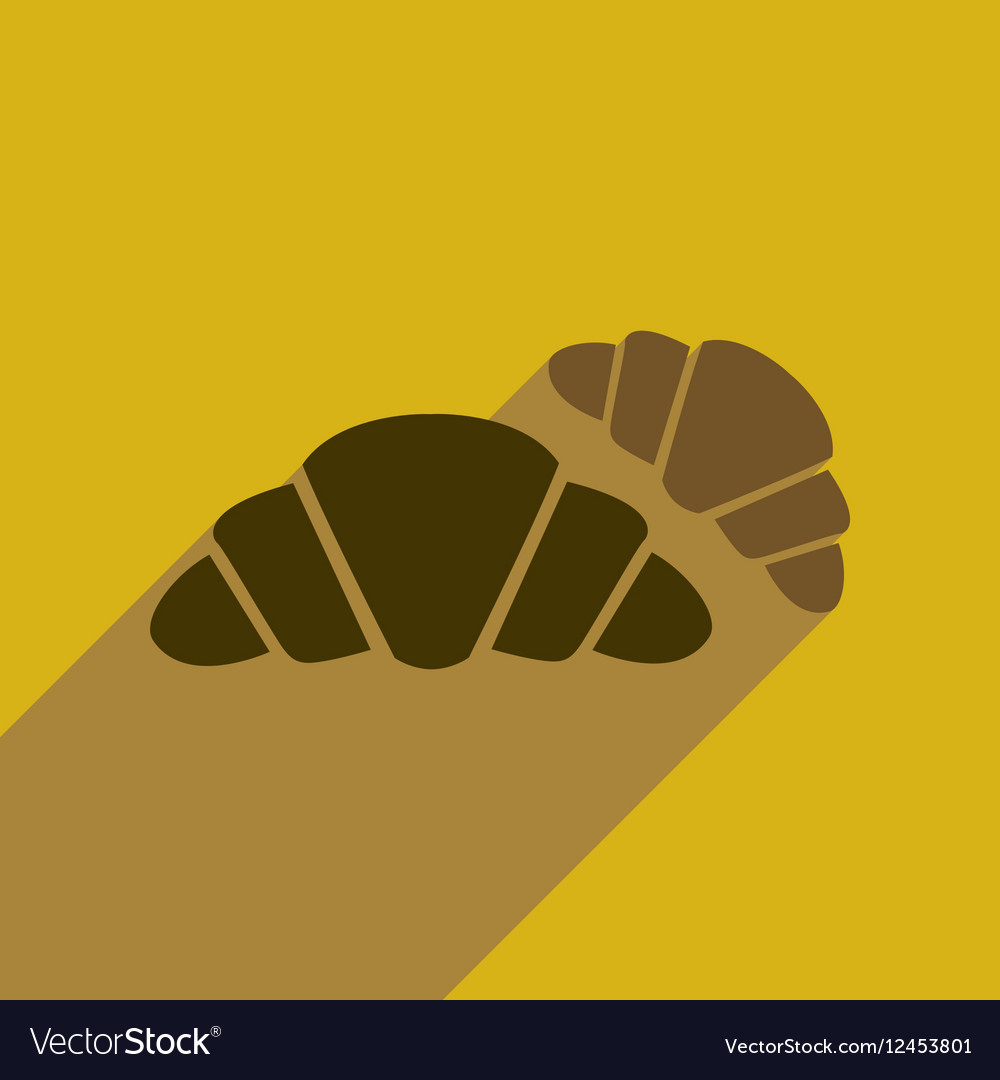 Flat web icon with long shadow croissants