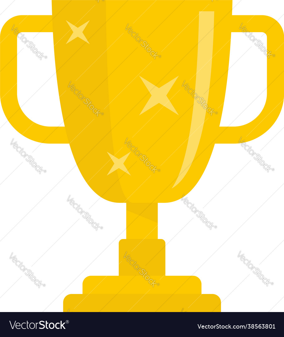 Gold cup icon flat isolated Royalty Free Vector Image