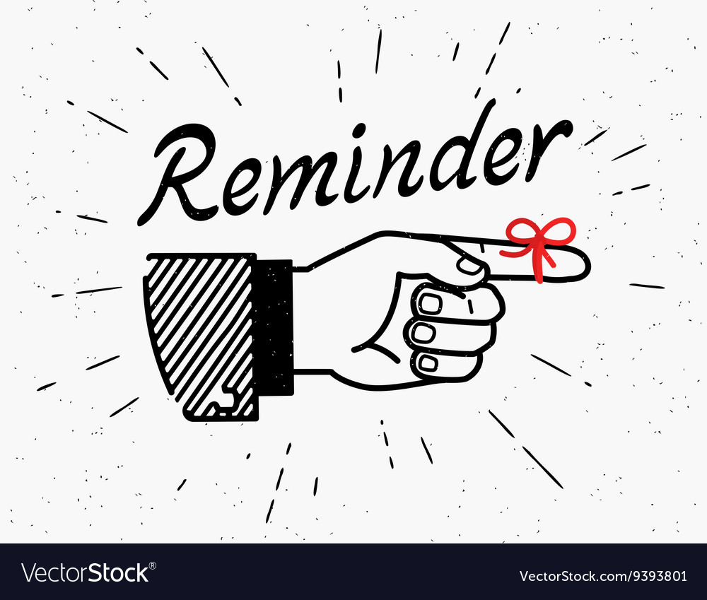 Human hand with reminder red tape on finger Vector Image