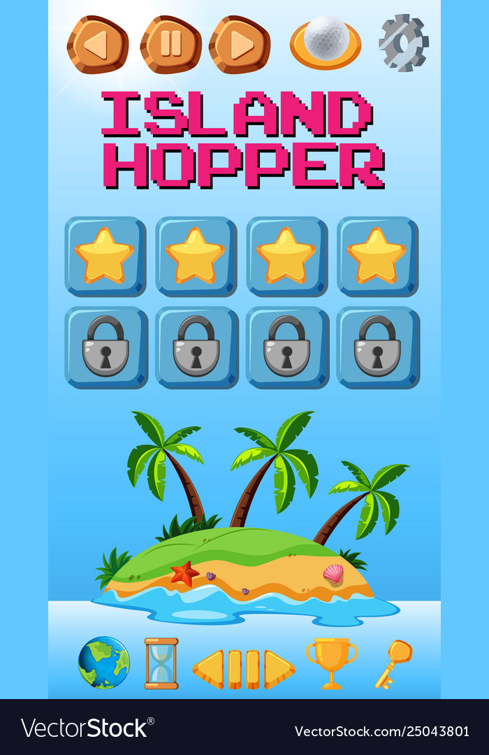 Island hopper game template Royalty Free Vector Image