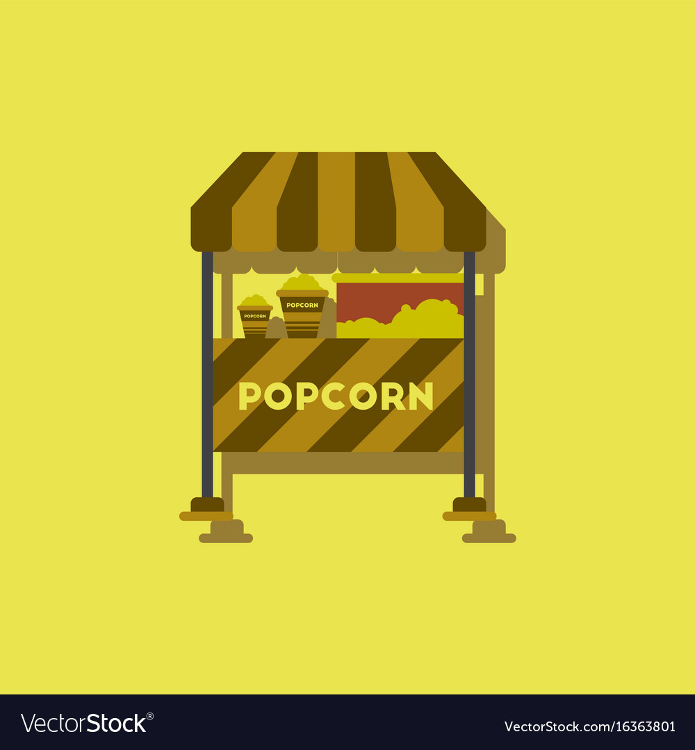 <b>popcorn</b> shop vector illustration in sticker style. 