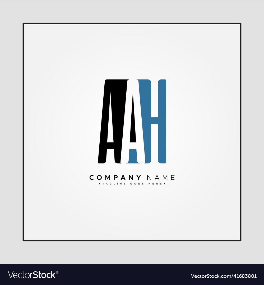 Simple business logo for initial letter aah Vector Image