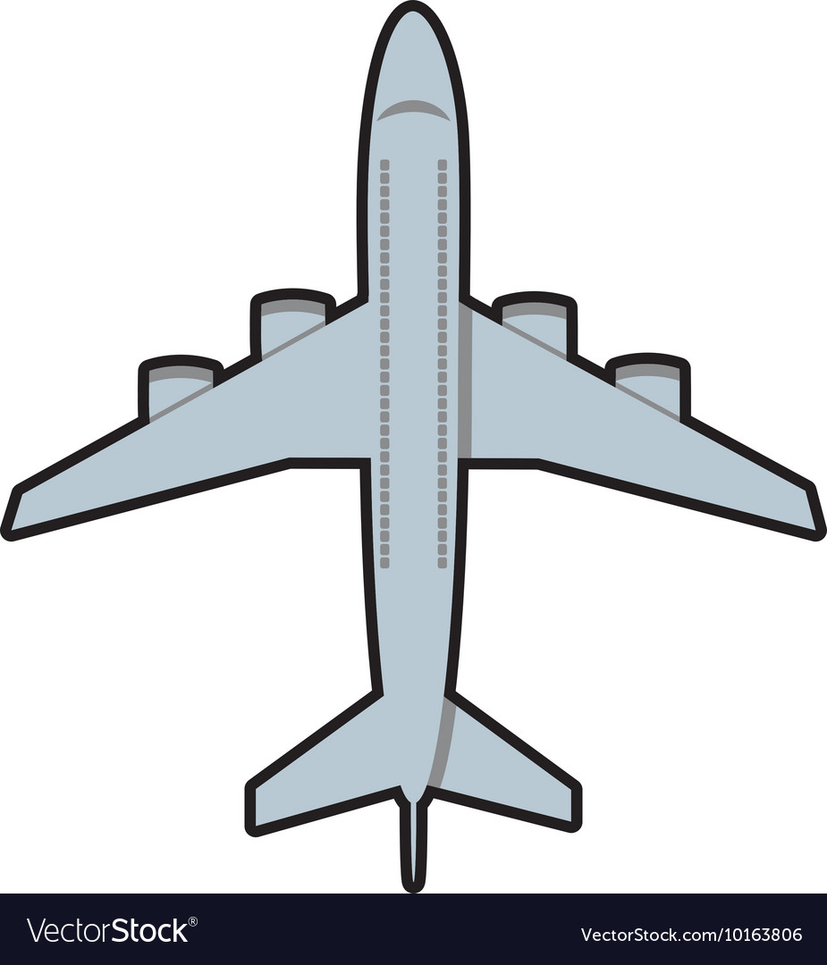 airplane grey travel transporation icon royalty free vector