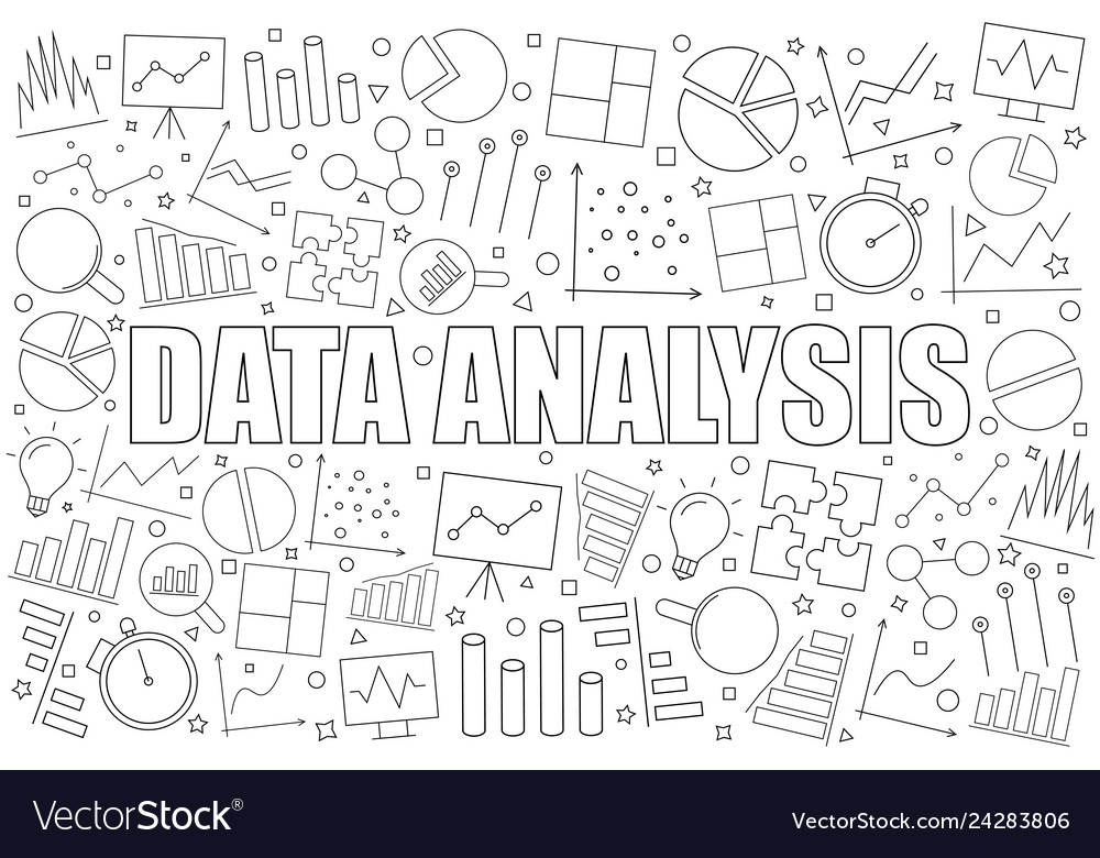 Data analysis background from line icon