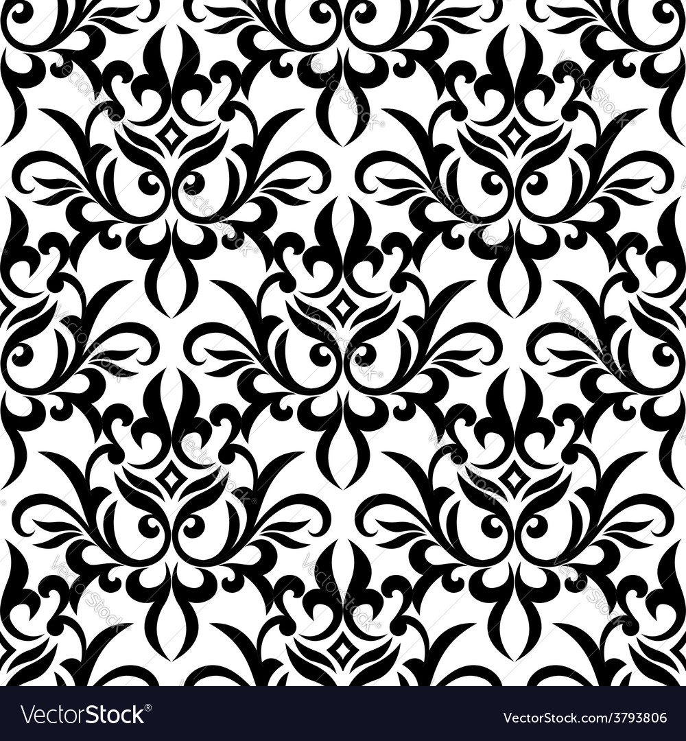 Decorative floral seamless pattern Royalty Free Vector Image