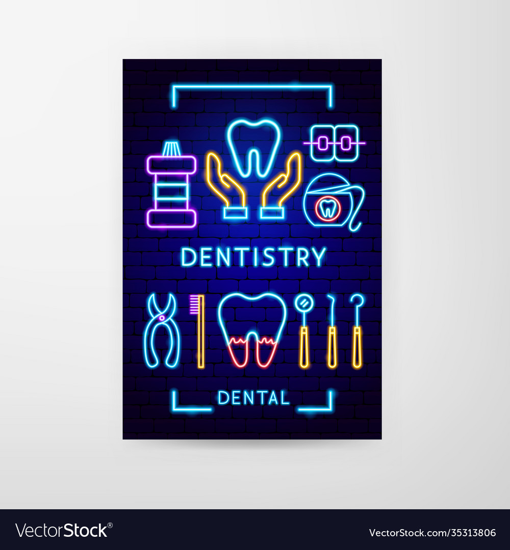 Dentistry neon flyer