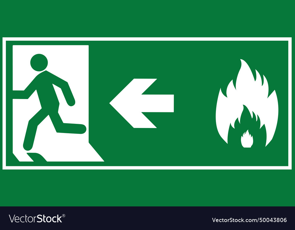 Emergency Fire Exit Sign Royalty Free Vector Image Emergency Fire Exit Sign Royalty Free Vector Image